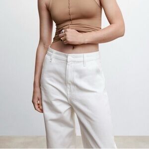 Mango white wideleg midrise jeans